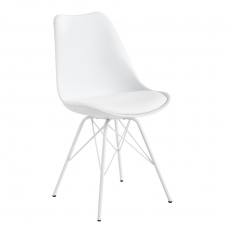 Jídelní židle Lina (SET 2 ks), syntetická kůže, bílá - 3