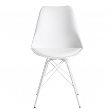 Jídelní židle Lina (SET 2 ks), syntetická kůže, bílá - 5