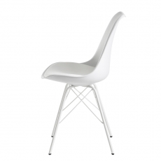 Jídelní židle Lina (SET 2 ks), syntetická kůže, bílá - 6