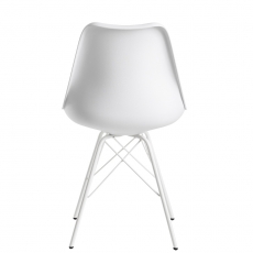 Jídelní židle Lina (SET 2 ks), syntetická kůže, bílá - 8