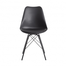 Jídelní židle Lina (SET 2 ks), syntetická kůže, černá - 5