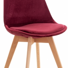 Jídelní židle Linares, samet, červená - 1