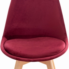 Jídelní židle Linares, samet, červená - 5