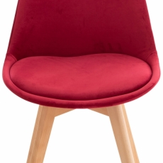 Jídelní židle Linares, samet, červená - 2