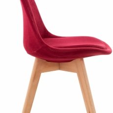 Jídelní židle Linares, samet, červená - 3