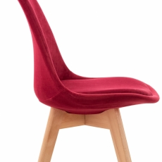 Jídelní židle Linares, samet, červená - 6