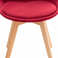Jídelní židle Linares, samet, červená - 7