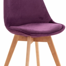 Jídelní židle Linares, samet, fialová - 1