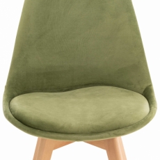 Jídelní židle Linares, samet, světle zelená - 5