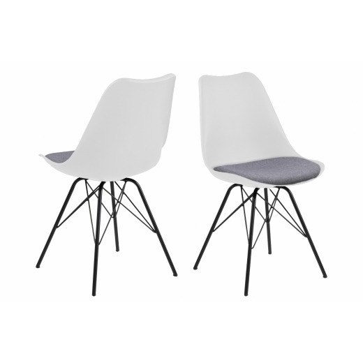Jídelní židle Lola (SET 2 ks), bílá / šedá - 1