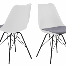 Jídelní židle Lola (SET 2 ks), bílá / šedá - 1