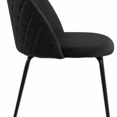 Jídelní židle Louise (SET 2ks), samet, černá - 6