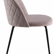 Jídelní židle Louise (SET 2ks), samet, růžová - 5