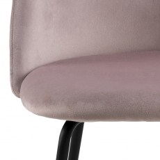 Jídelní židle Louise (SET 2ks), samet, růžová - 6