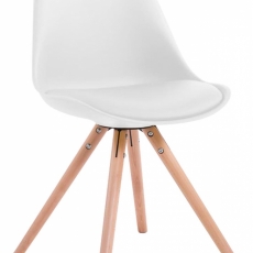 Jídelní židle Louse, bílá / dřevo - 1