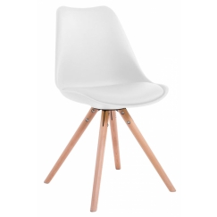 Jídelní židle Louse, bílá / dřevo