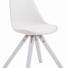 Jídelní židle Louse, bílá / stříbrná - 1
