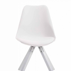 Jídelní židle Louse, bílá / stříbrná - 2