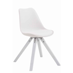 Jídelní židle Louse, bílá / stříbrná