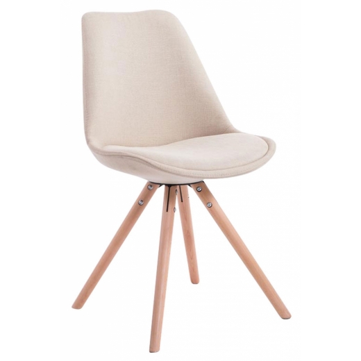 Jídelní židle Louse, krémová / dřevo - 1