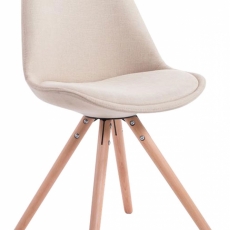 Jídelní židle Louse, krémová / dřevo - 1