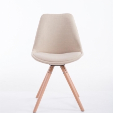 Jídelní židle Louse, krémová / dřevo - 2