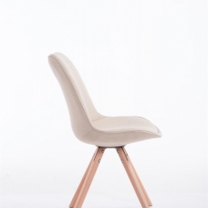 Jídelní židle Louse, krémová / dřevo - 3