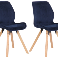 Jídelní židle Luna (SET 2 ks), samet, modrá - 1