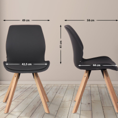 Jídelní židle Luna (SET 2 ks), syntetická kůže, černá - 2
