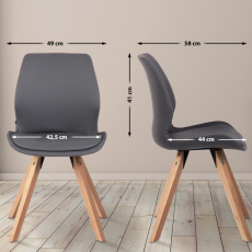 Jídelní židle Luna (SET 2 ks), syntetická kůže, šedá - 2