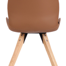 Jídelní židle Luna (SET 2 ks), syntetická kůže, světle hnědá - 4