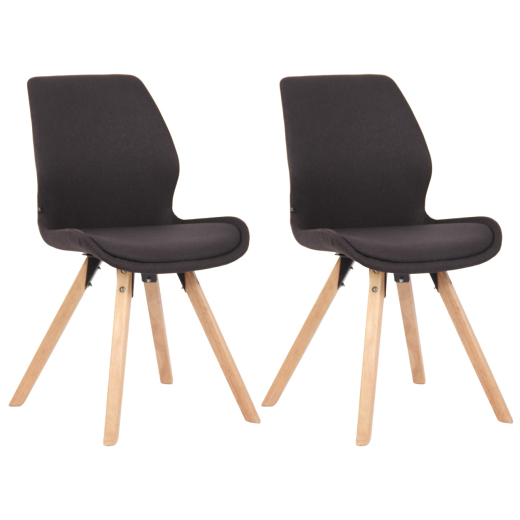 Jídelní židle Luna (SET 2 ks), textil, černá - 1