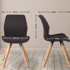 Jídelní židle Luna (SET 2 ks), textil, černá - 2