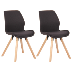 Jídelní židle Luna (SET 2 ks), textil, černá
