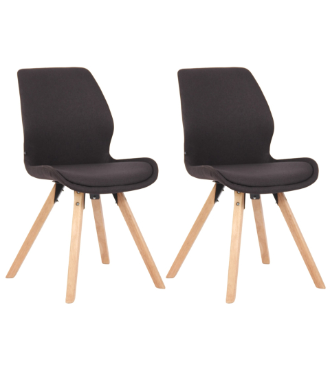 Jídelní židle Luna (SET 2 ks), textil, černá