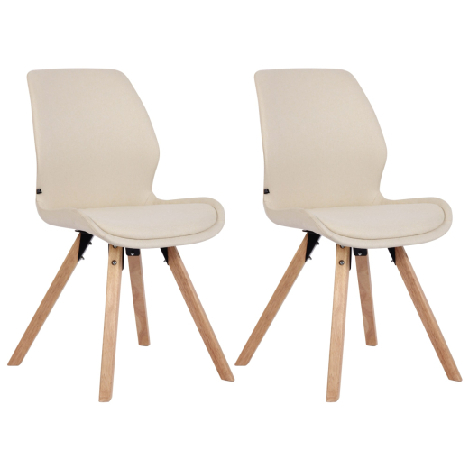 Jídelní židle Luna (SET 2 ks), textil, krémová - 1