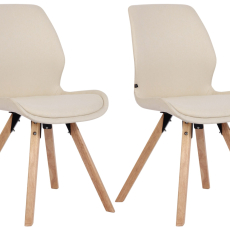 Jídelní židle Luna (SET 2 ks), textil, krémová - 1