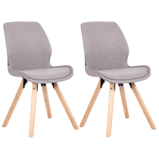 Jídelní židle Luna (SET 2 ks), textil, šedá - 1