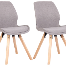 Jídelní židle Luna (SET 2 ks), textil, šedá - 1