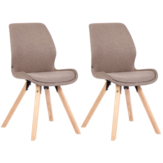 Jídelní židle Luna (SET 2 ks), textil, taupe - 1
