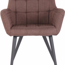 Jídelní židle Lyss, textil, hnědá - 1