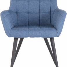 Jídelní židle Lyss, textil, modrá - 1