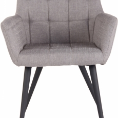 Jídelní židle Lyss, textil, šedá - 1