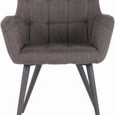 Jídelní židle Lyss, textil, tmavě šedá - 1