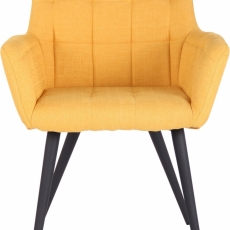 Jídelní židle Lyss, textil, žlutá - 1