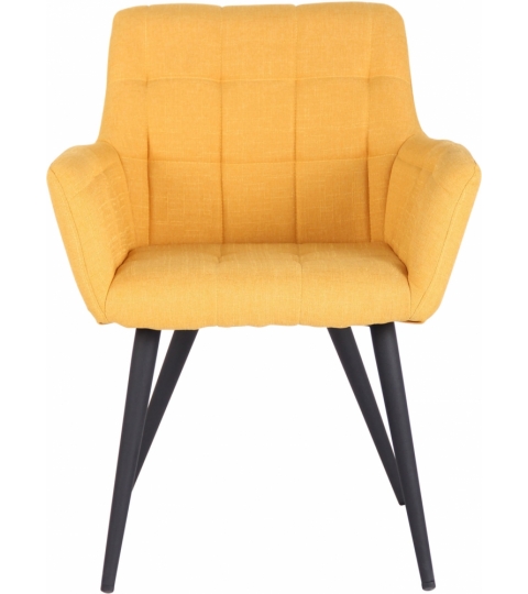Jídelní židle Lyss, textil, žlutá