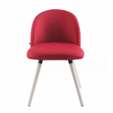 Jídelní židle Mandel textil, bílé nohy - 11