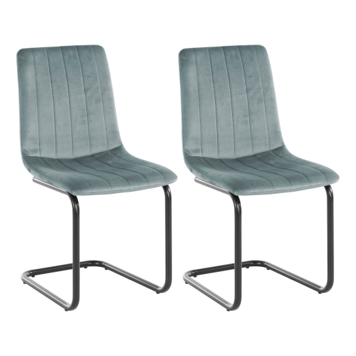 Jídelní židle Marcela (SET 2 ks), samet, šedá - 1
