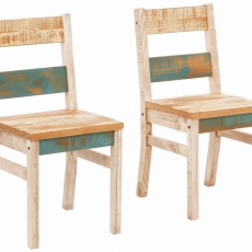 Jídelní židle Maril (SET 2 ks), krémová / modrá - 1