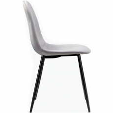 Jídelní židle Matcha (SADA 2 ks), samet, černá / šedá - 4
